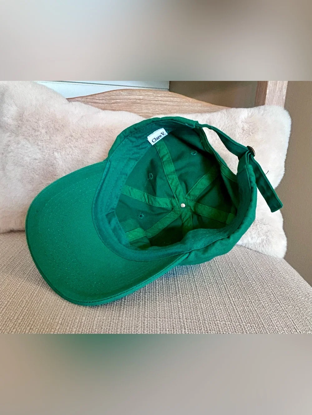 Clare V - “OUI” Green Baseball Hat